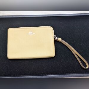 Coach Yellow Leather Wristlet